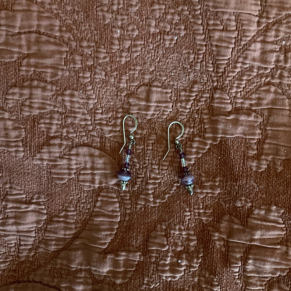 Elegant Purple Beaded Earrings